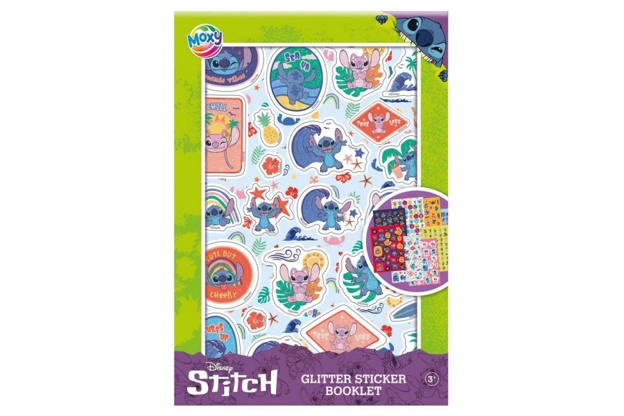 Klistermrkebog A5 m. Disney Stitch m. glitter 8 ark.  